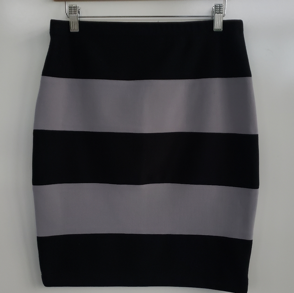 My Michelle Black & Grey Horizontal Striped Skirt